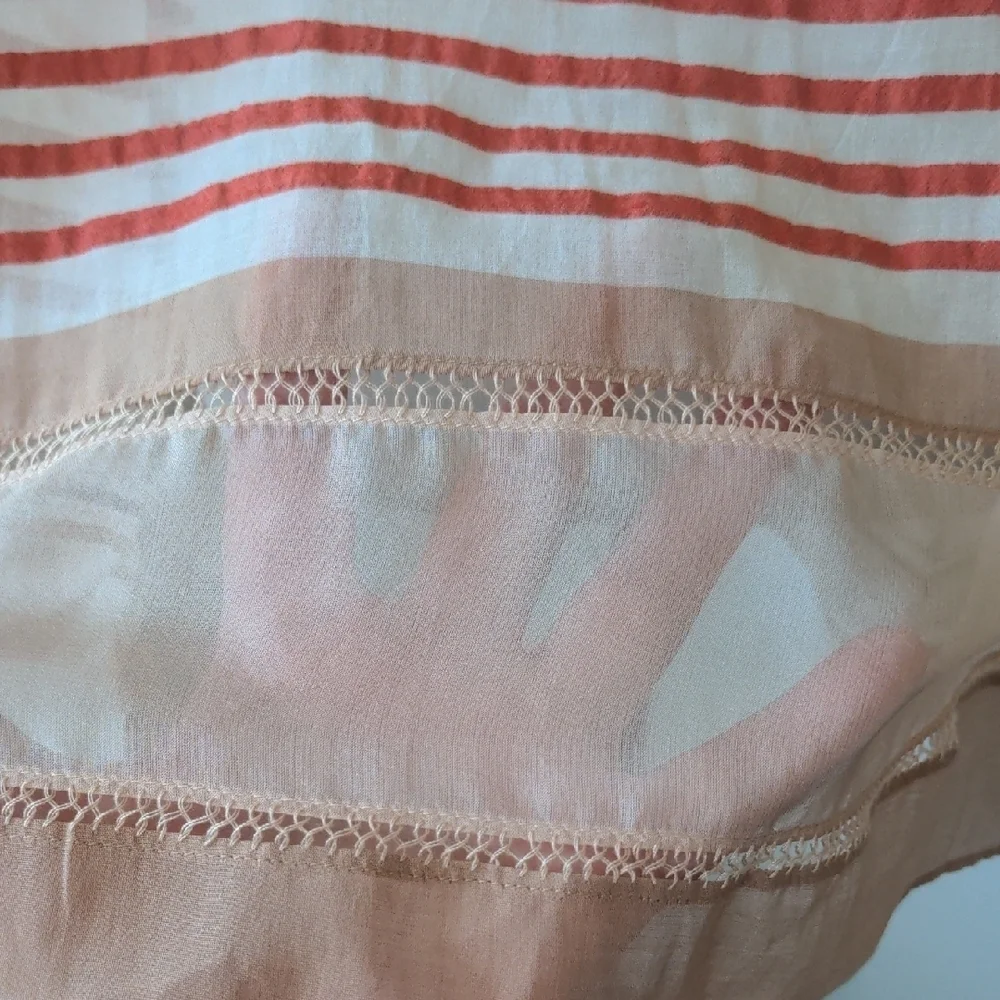Rag & Bone Racerback Beige and Red Striped Tank Top 6